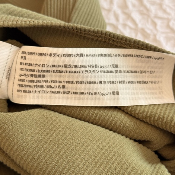 Abercrombie & Fitch Soft A&F Ribbed Bodysuit – Olive Green, Size XL - Picture 6 of 8